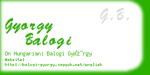 gyorgy balogi business card